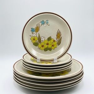Vintage Floral Expressions Hearthside Stoneware Springtime Plates (3 sets)